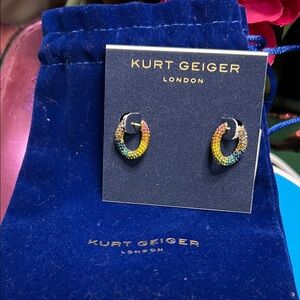 Kurt Geiger Multicolor Hoop Earrings with Dust Bag